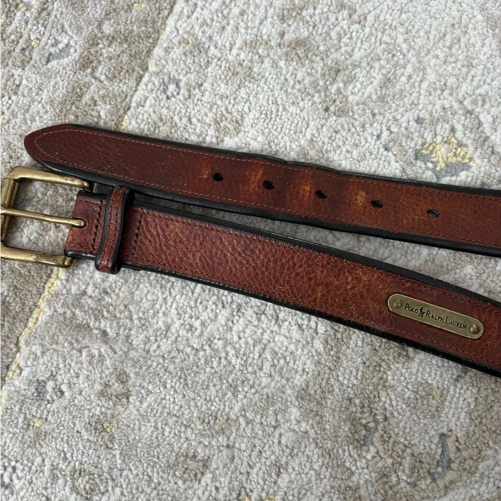 POLO Ralph Lauren Brown Leather Belt 38